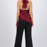 Pantalón cropped cintura alta
