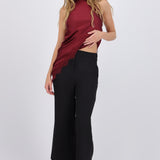 Pantalón cropped cintura alta