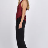 Pantalón cropped cintura alta