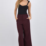 Pantalón cropped cintura alta