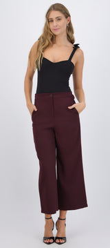 Pantalón cropped cintura alta