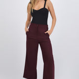 Pantalón cropped cintura alta