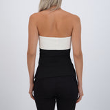 Top strapless doblez rib