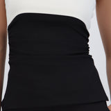 Top strapless doblez rib