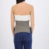 Top strapless doblez rib