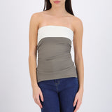 Top strapless doblez rib