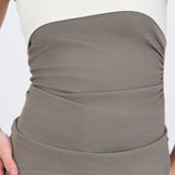Top strapless doblez rib