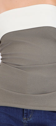 Top strapless doblez rib