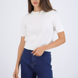 Top knit manga corta