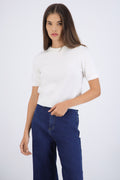 Top knit manga corta