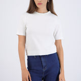 Top knit manga corta