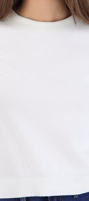 Top knit manga corta