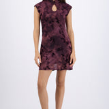 Vestido mini flock qipao