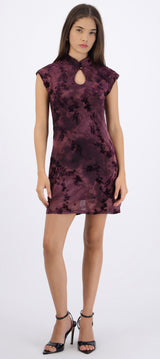 Vestido mini flock qipao