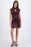 Vestido mini flock qipao
