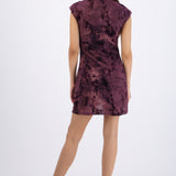 Vestido mini flock qipao