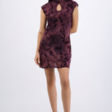 Vestido mini flock qipao