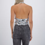 Top halter lentejuelas