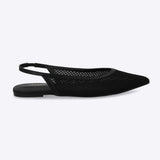 Flat red puntal sling back