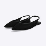 Flat red puntal sling back