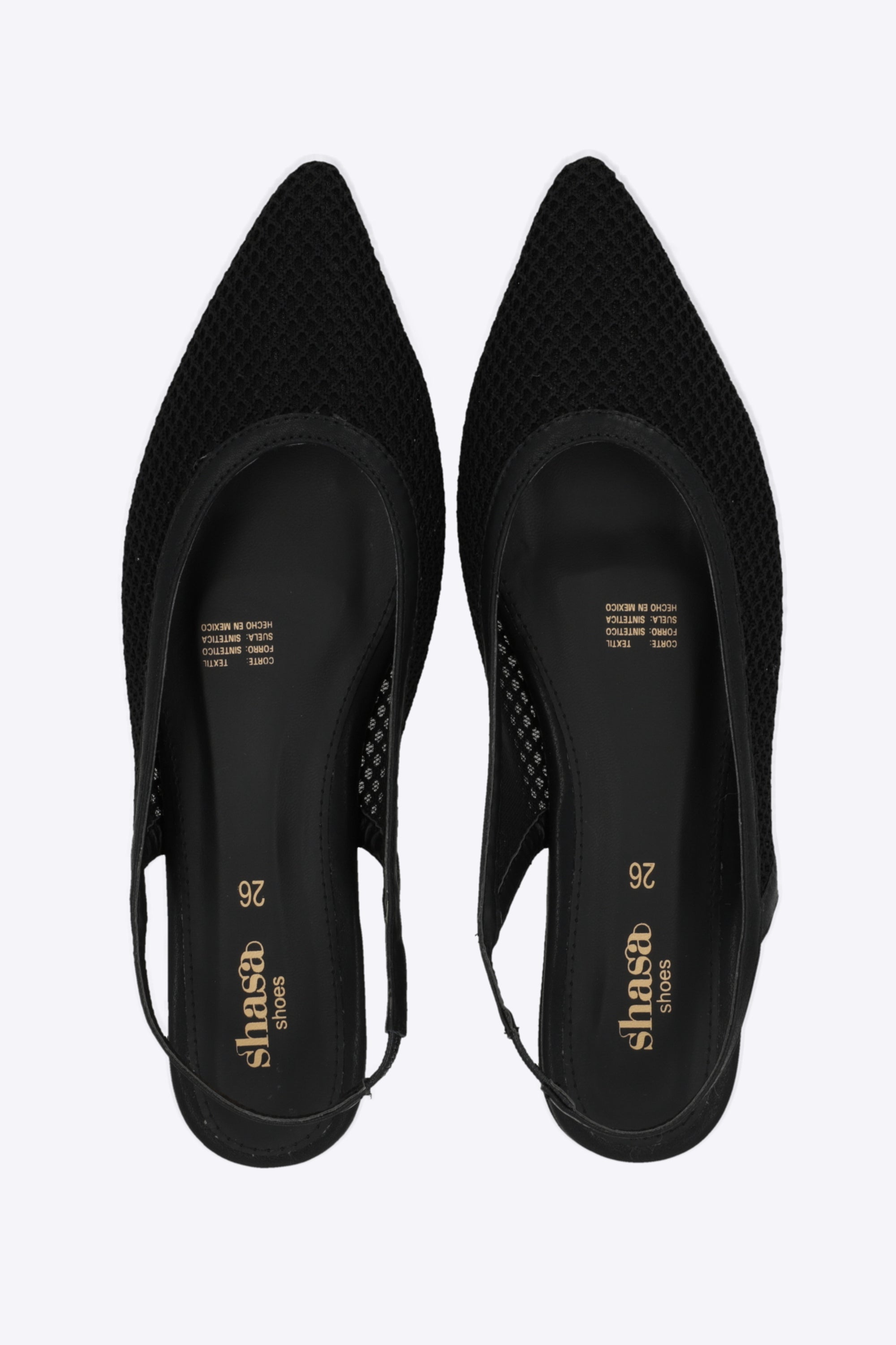 Flat red puntal sling back