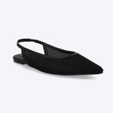 Flat red puntal sling back