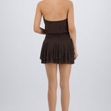 Vestido mini halter detalle brillo