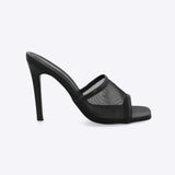 Tacón alto malla peep toe