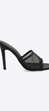 Tacón alto malla peep toe