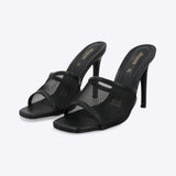 Tacón alto malla peep toe