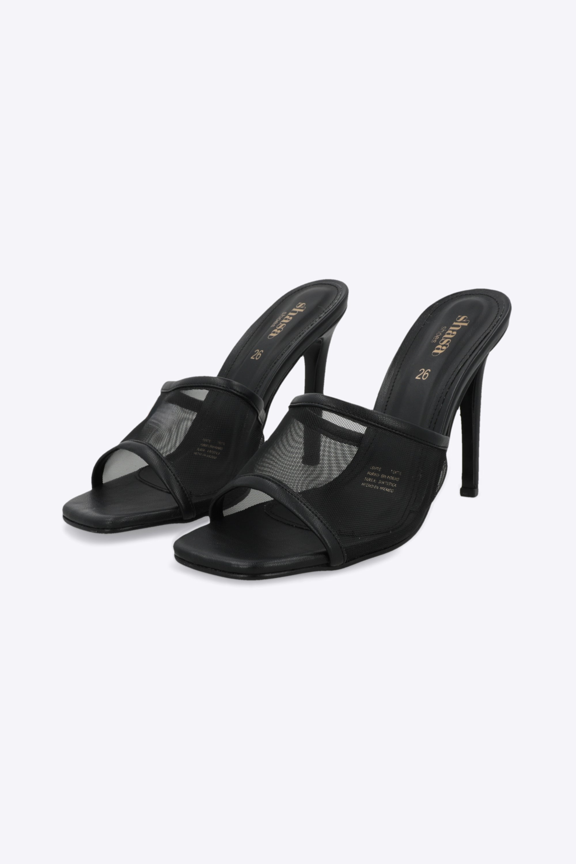 Tacón alto malla peep toe