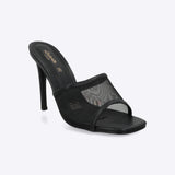 Tacón alto malla peep toe