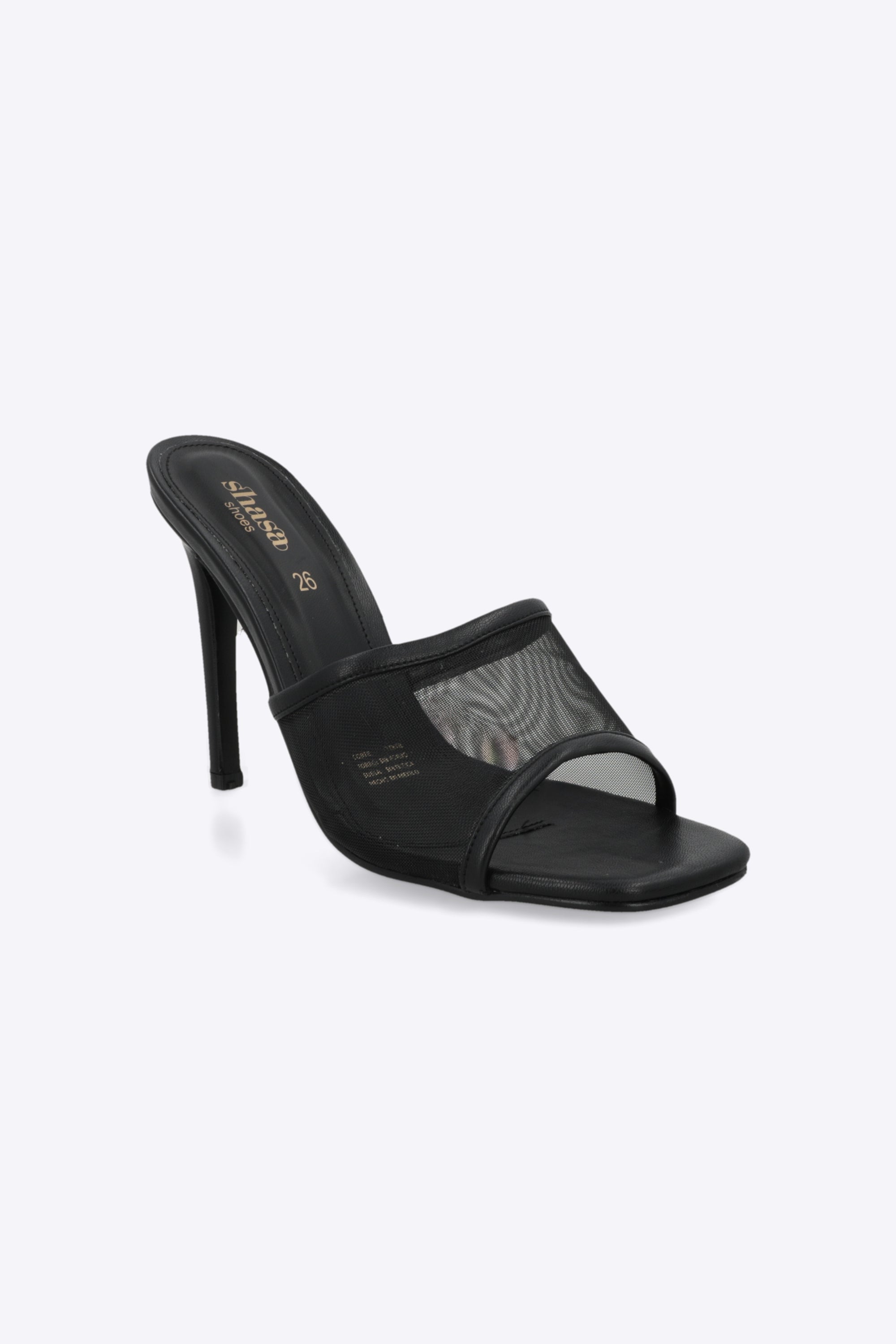 Tacón alto malla peep toe