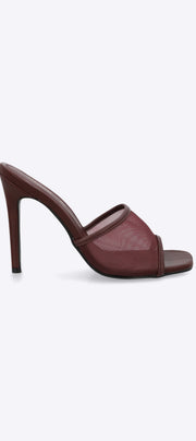 Tacón alto malla peep toe