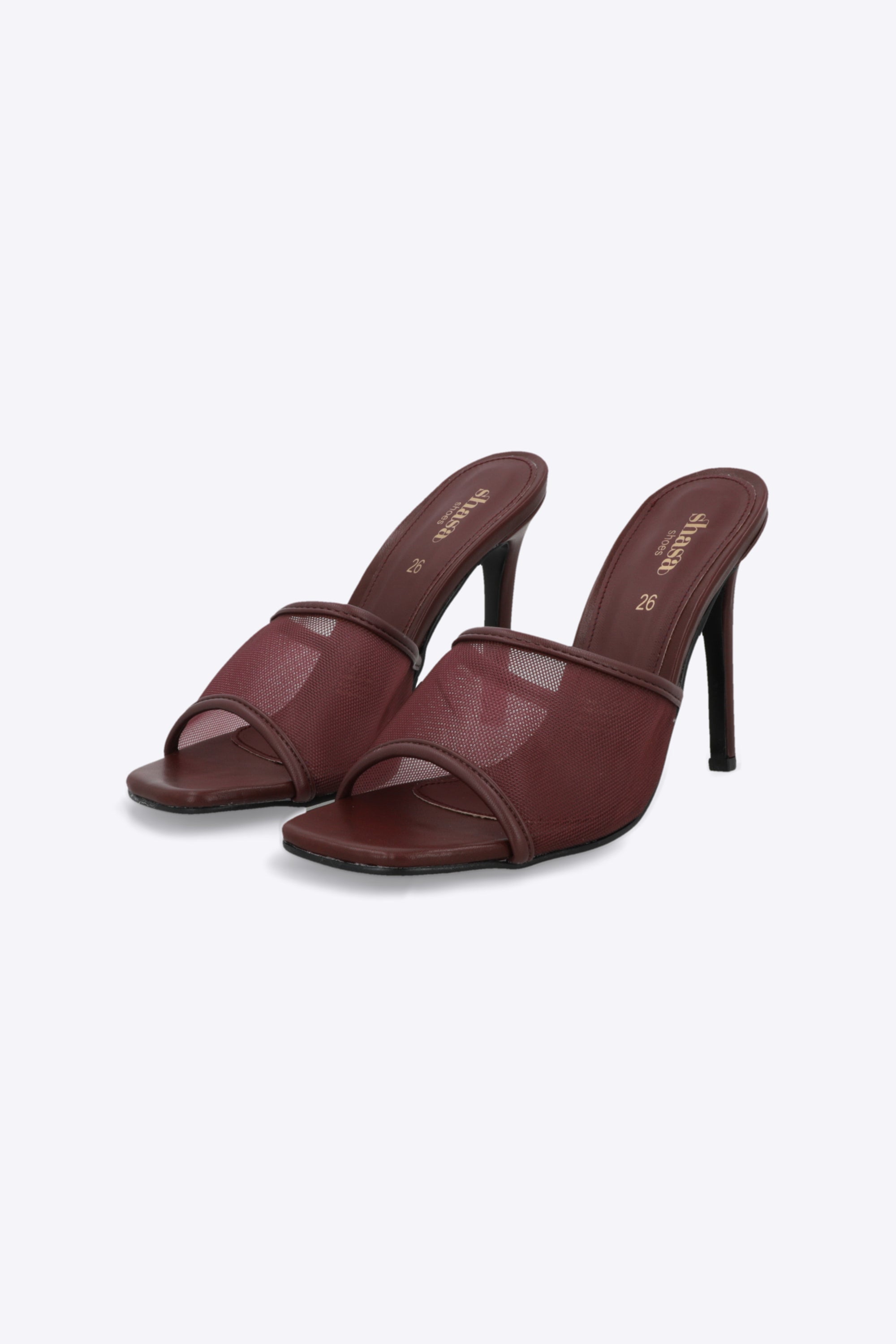Tacón alto malla peep toe