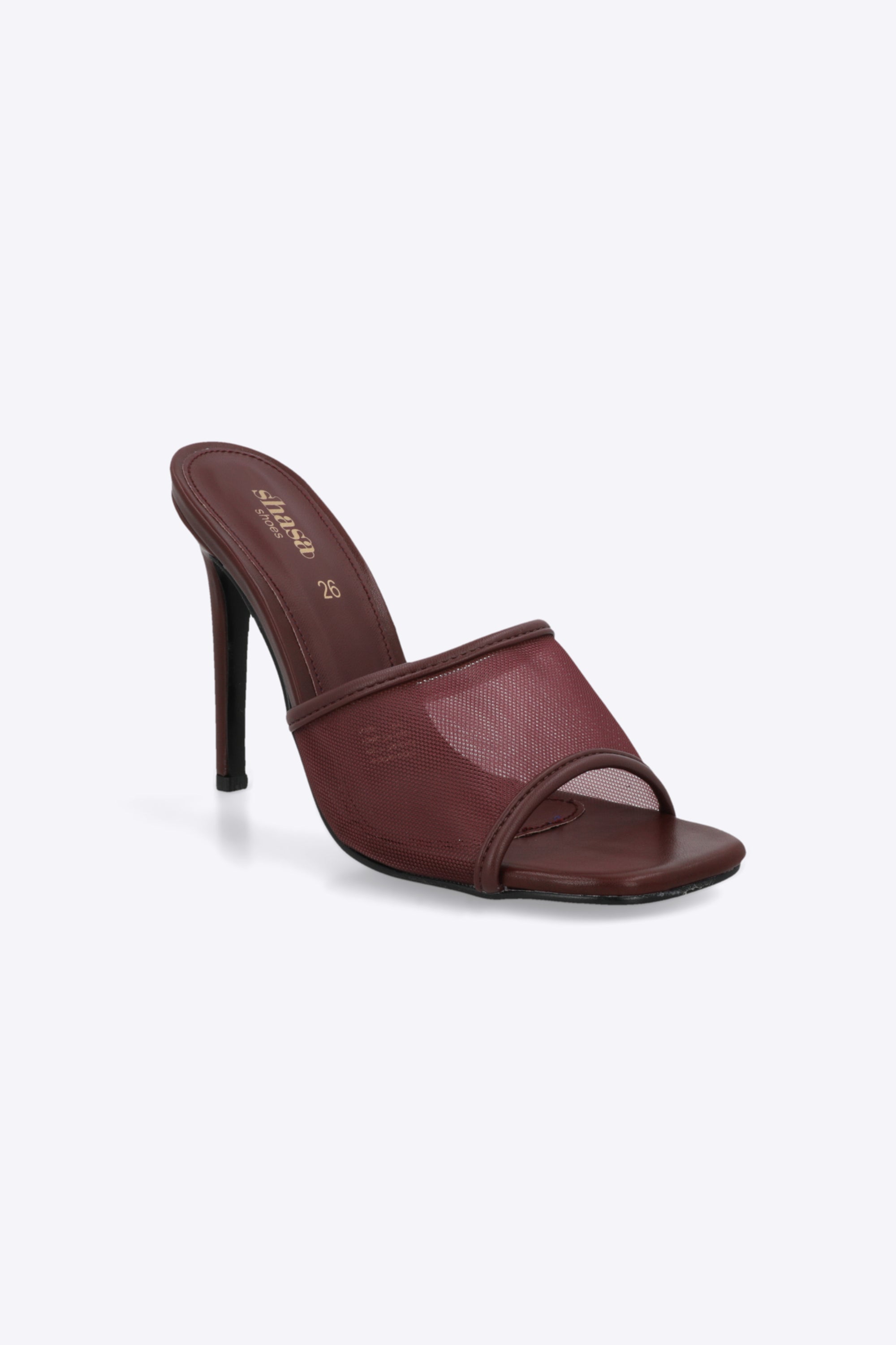 Tacón alto malla peep toe