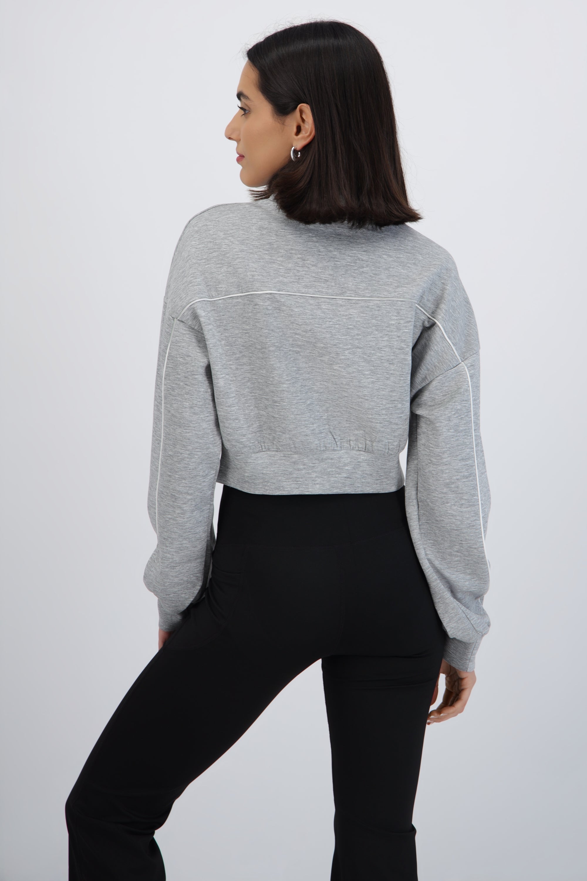 Sudadera con constraste lineas GRIS COMBO
