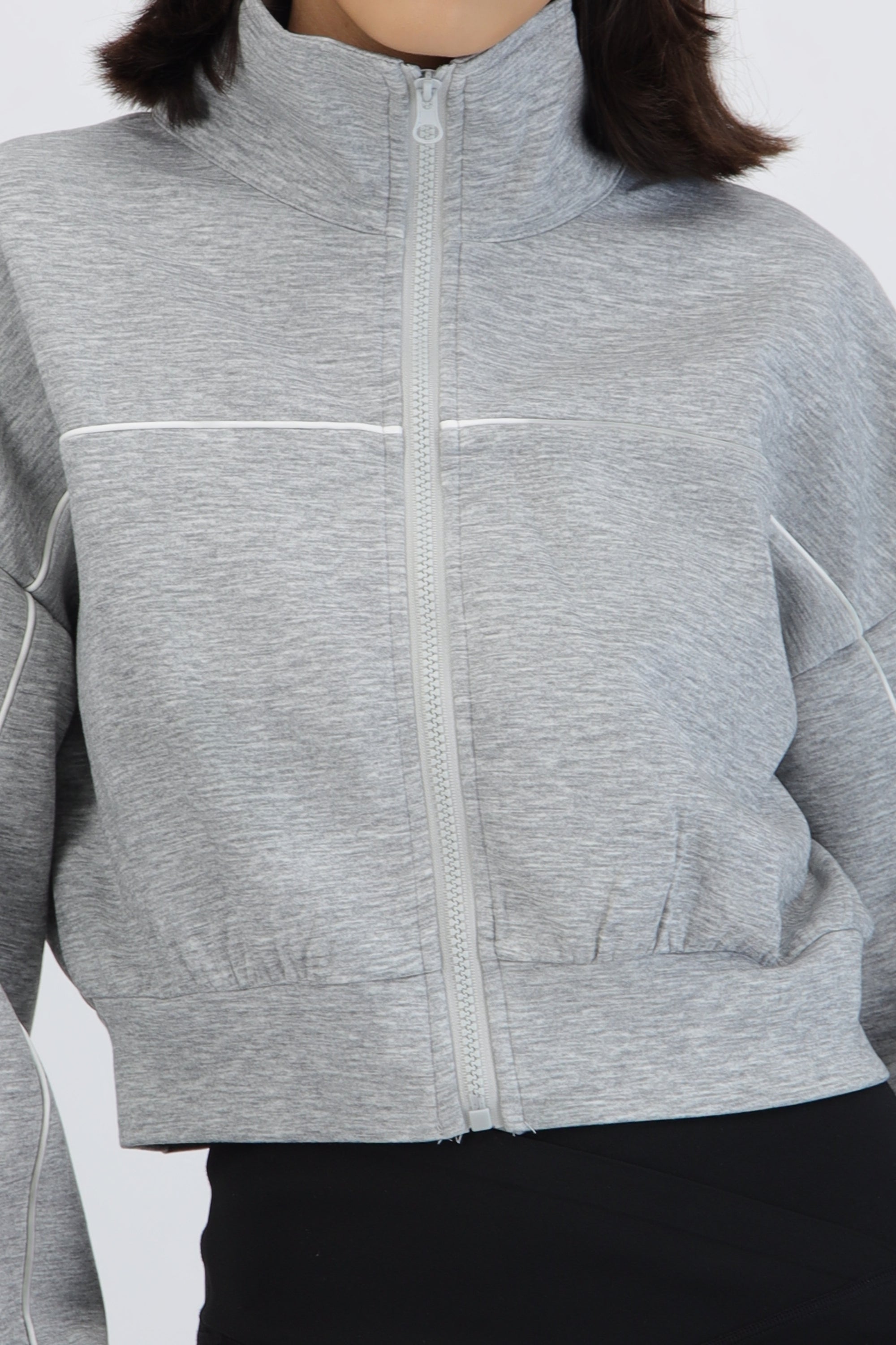 Sudadera con constraste lineas GRIS COMBO
