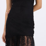 Vestido largo transparencia encaje
