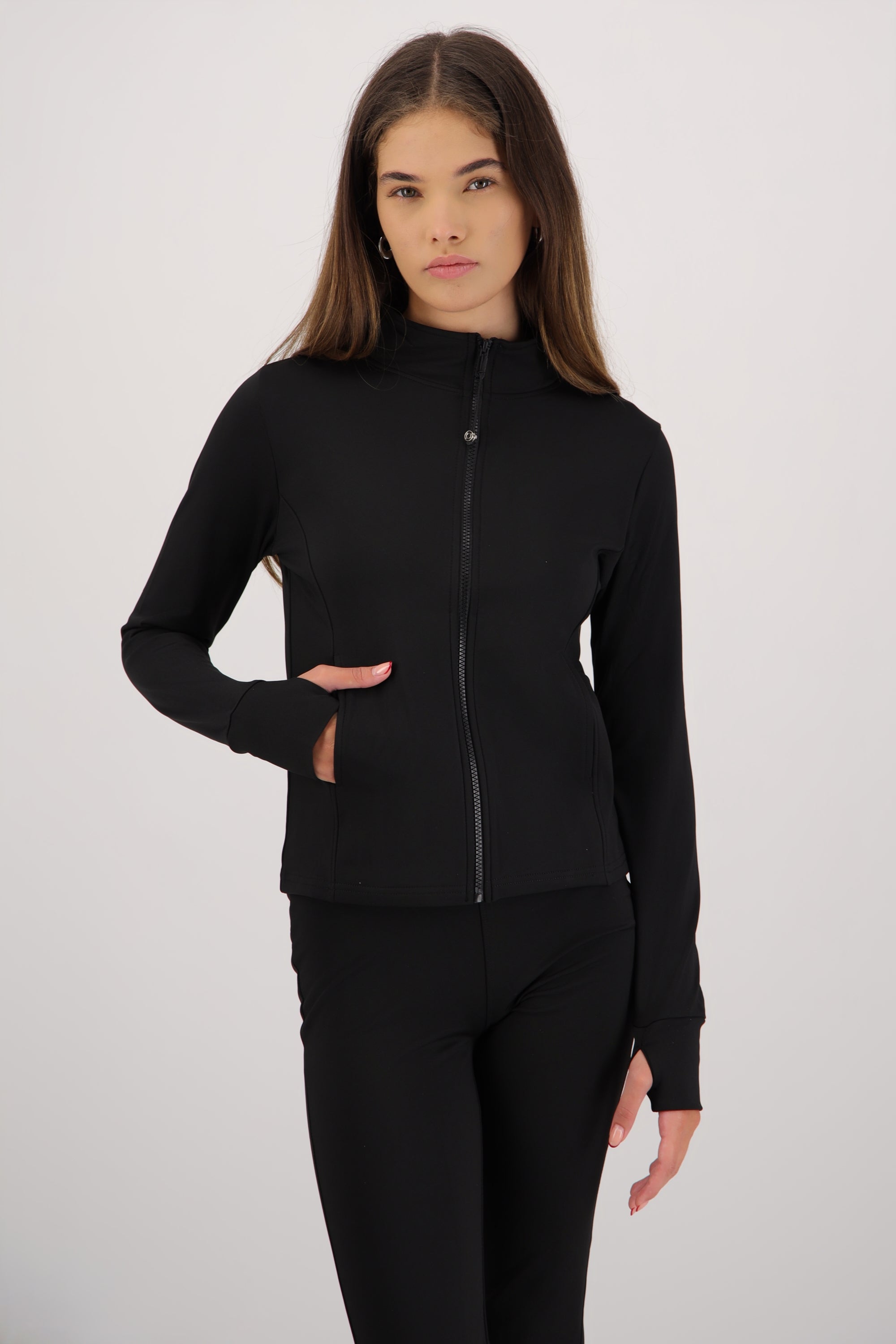 Chamarra deportiva con fleece NEGRO