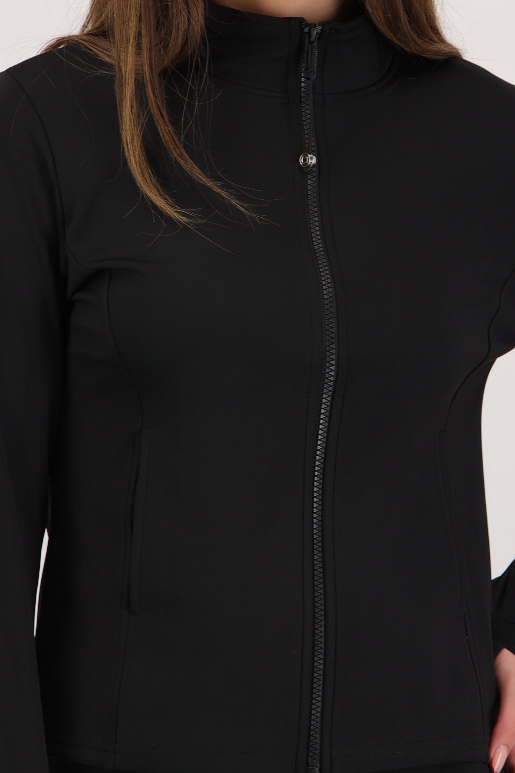 Chamarra deportiva con fleece NEGRO