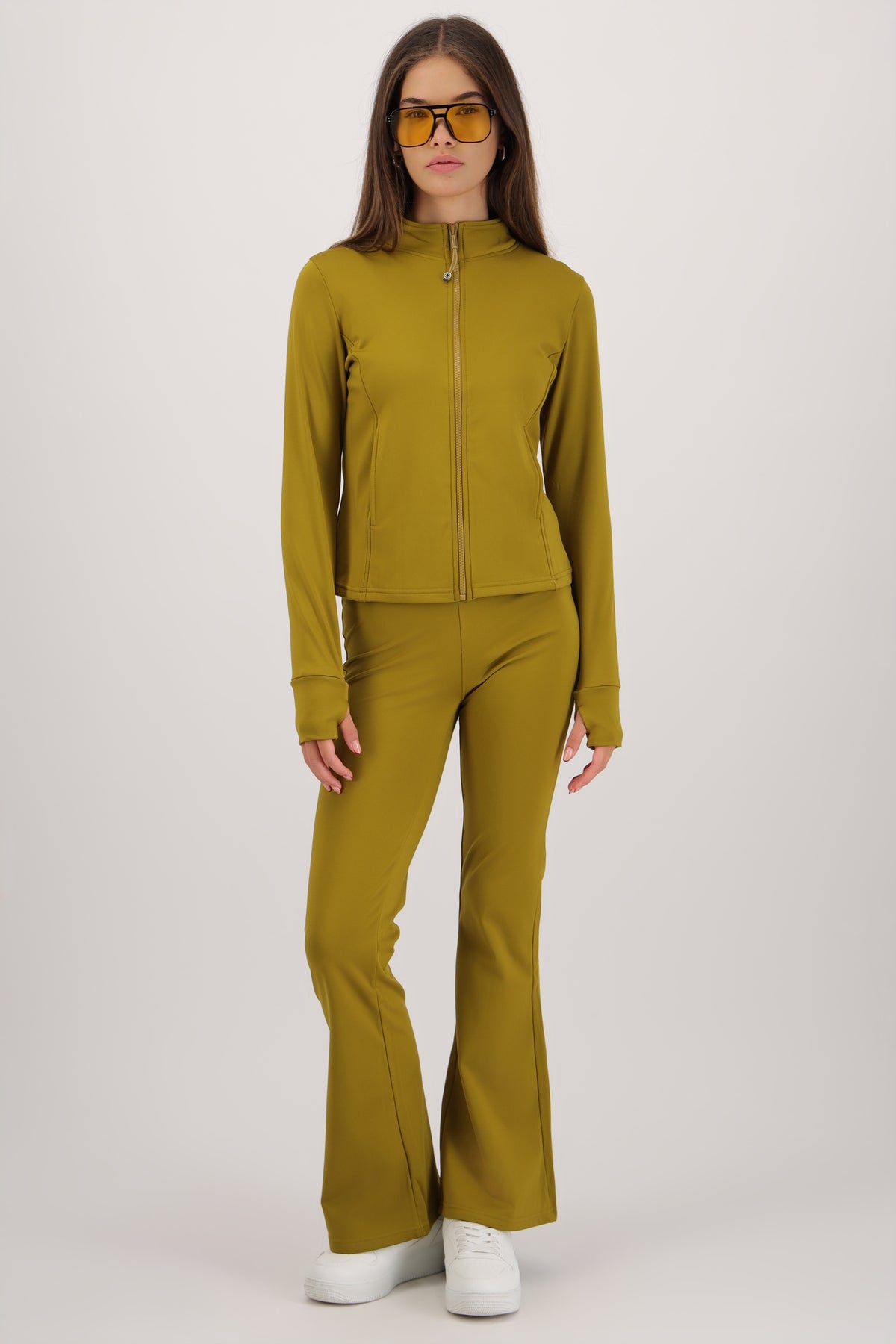 Chamarra deportiva con fleece OLIVO