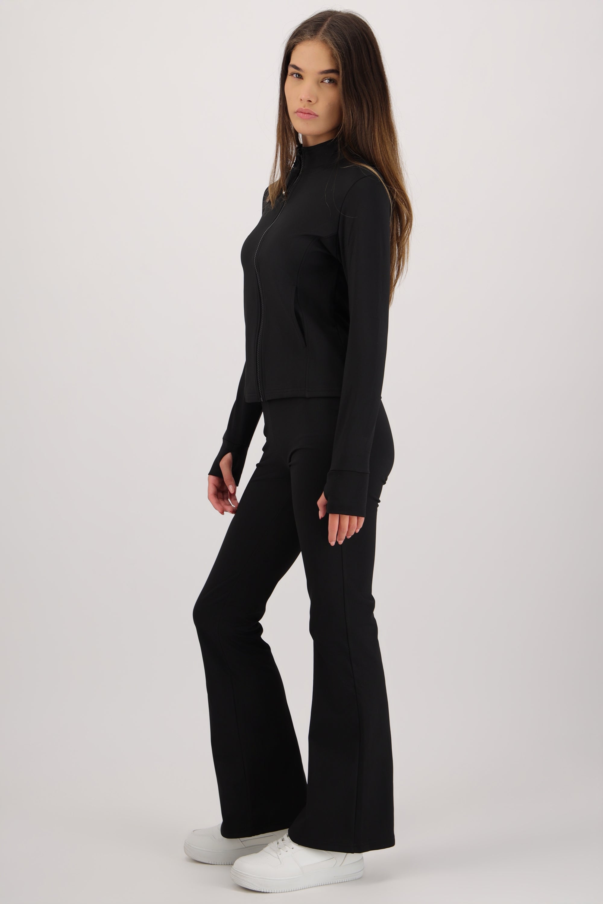 Leggings deportivos flare con fleece NEGRO