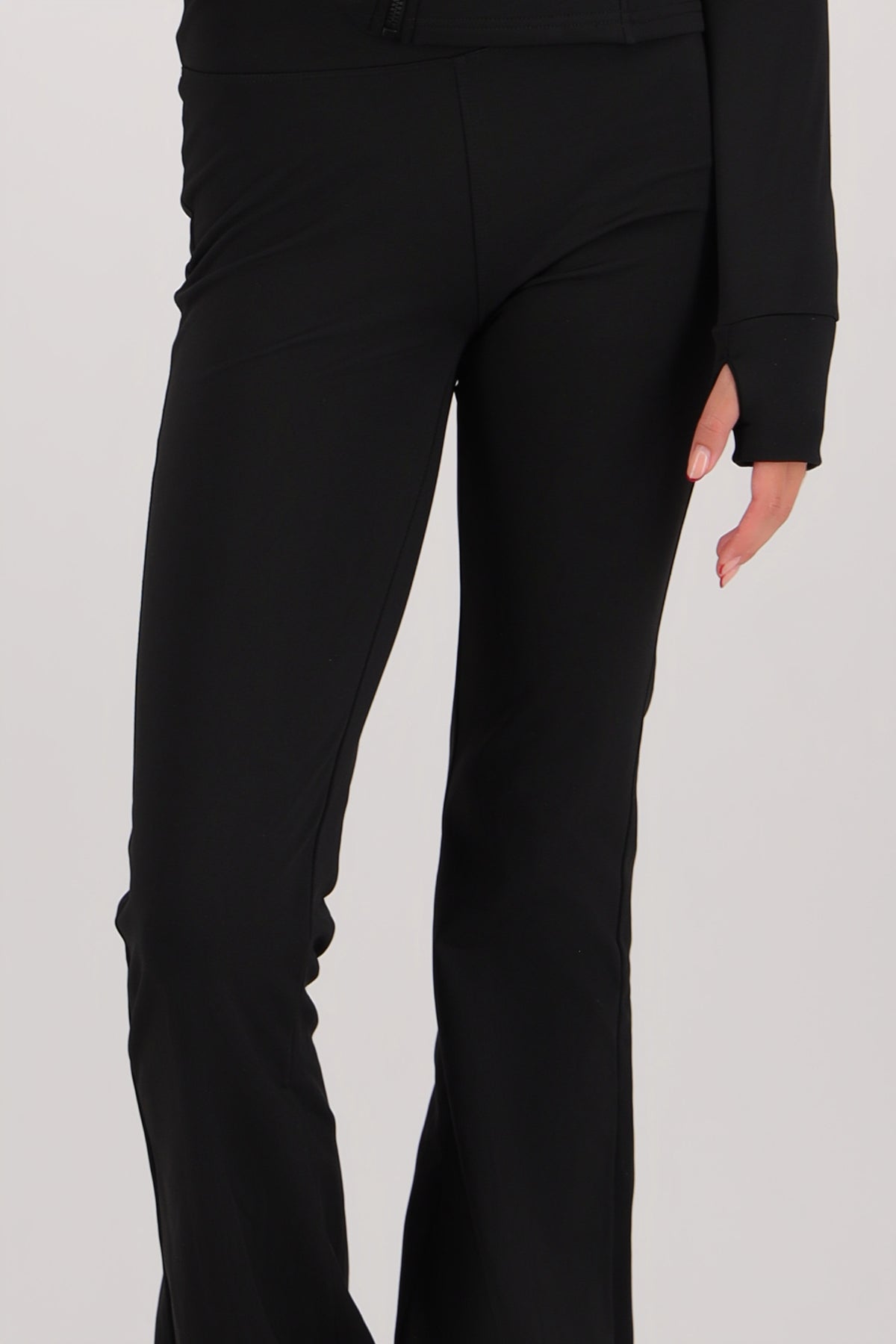 Leggings deportivos flare con fleece NEGRO