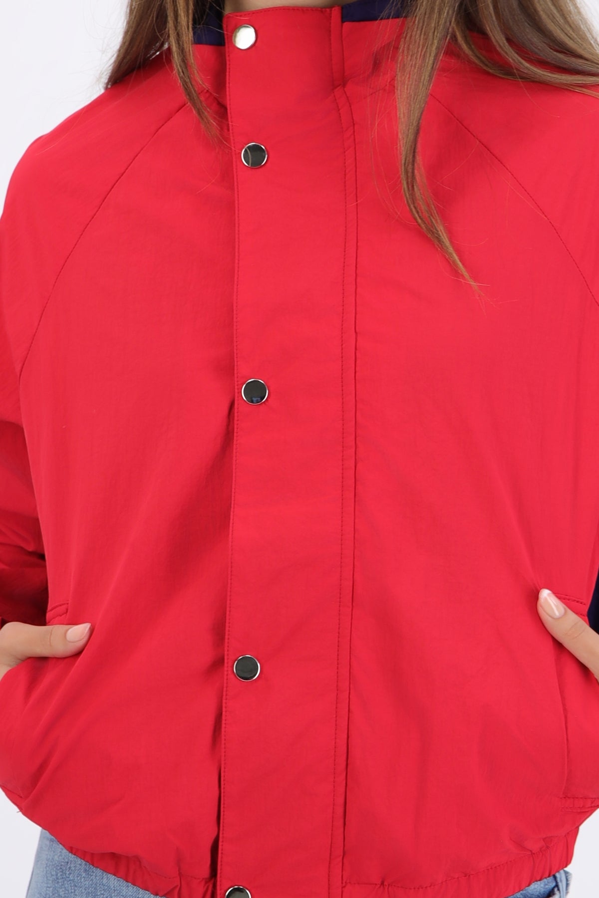 Chamarra color block ROJO COMBO