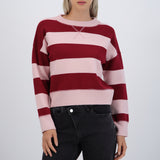 Suéter cuello redondo rayas