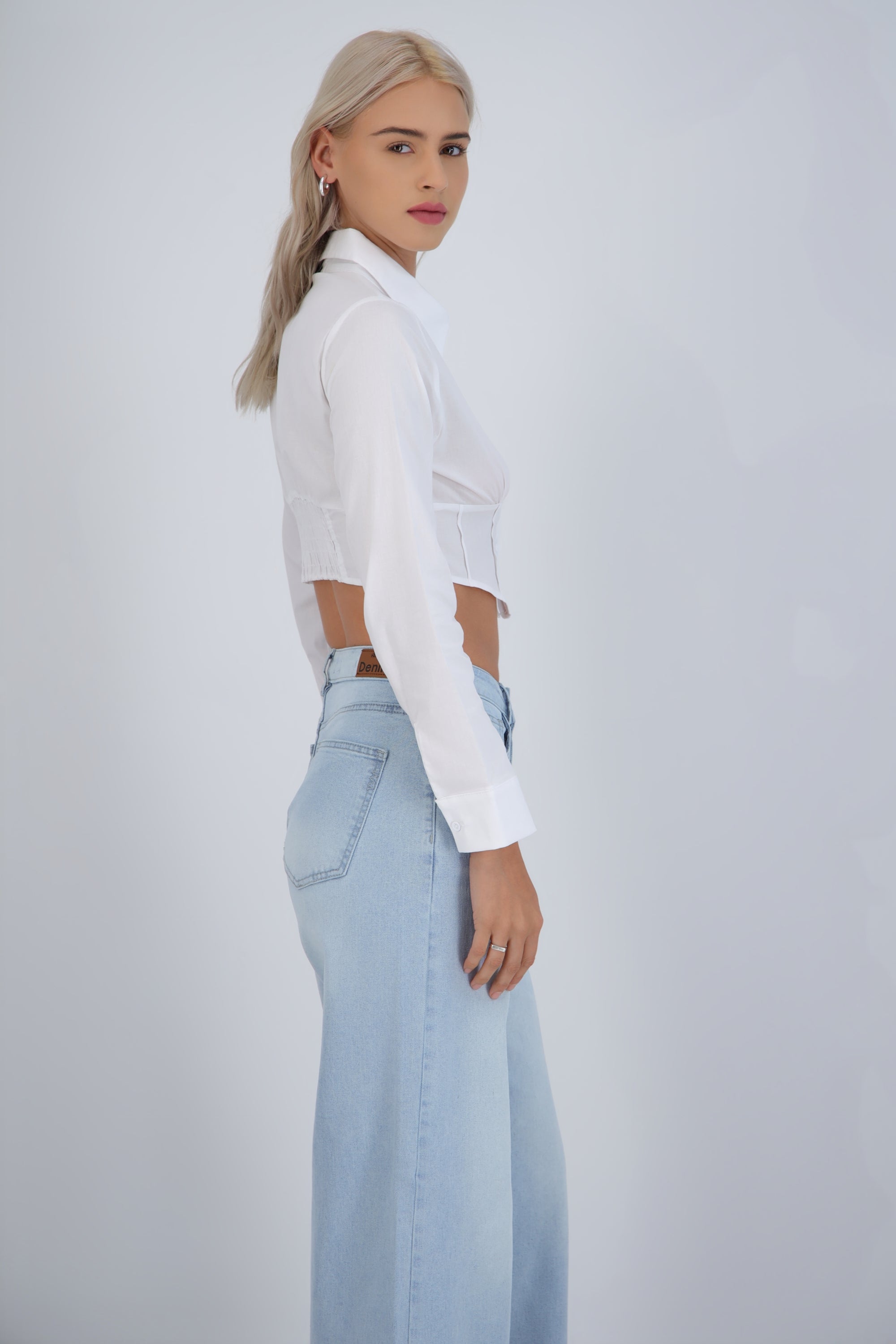 Camisa detalle corset BLANCO