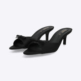 Tacón kitten peep toe moño