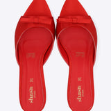 Tacón kitten peep toe moño
