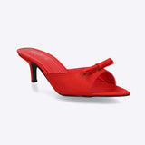 Tacón kitten peep toe moño